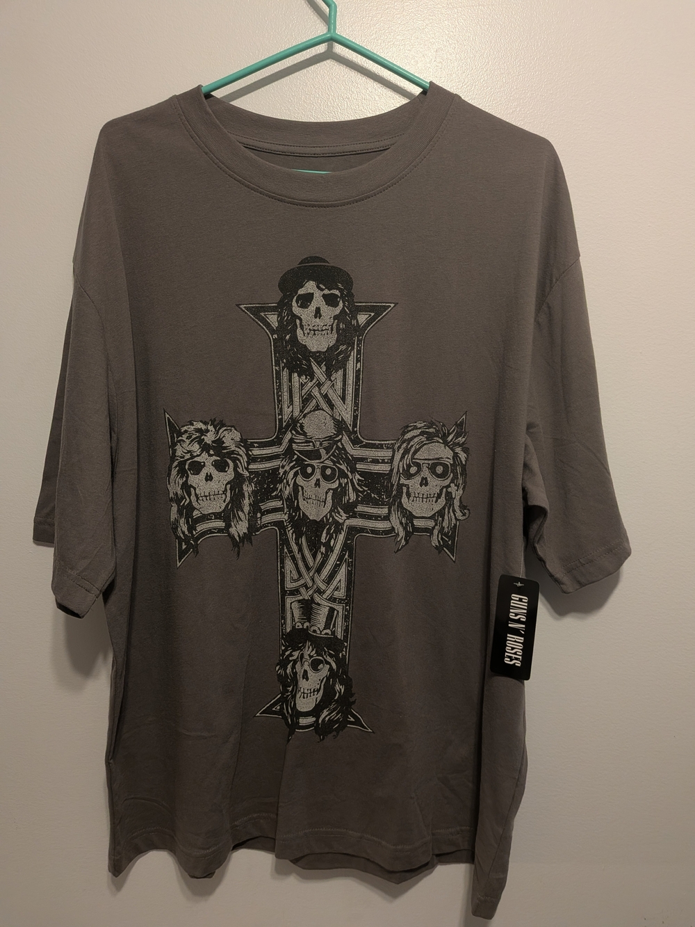 Gun's n Roses Gray Short-Sleeve Skull Cross Graphic Tee